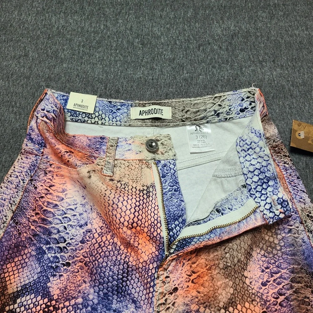 Aphrodite Snake Print High Rise Skinny Jeans Women Size‎ 3 26 Multi Color